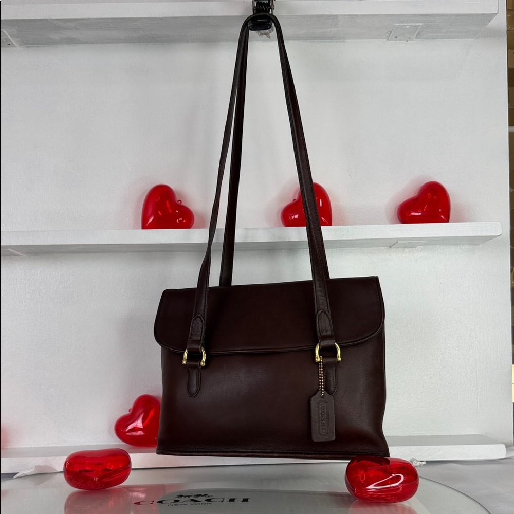 Coach Vintage L7B-9808 Mahogany Brown Leather Shoulder Bag ❤️❤️❤️🎀